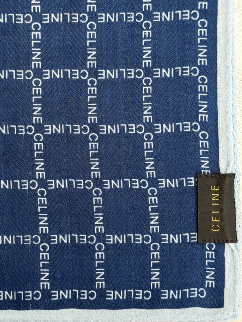 Celine Navy Logo Handkerchief